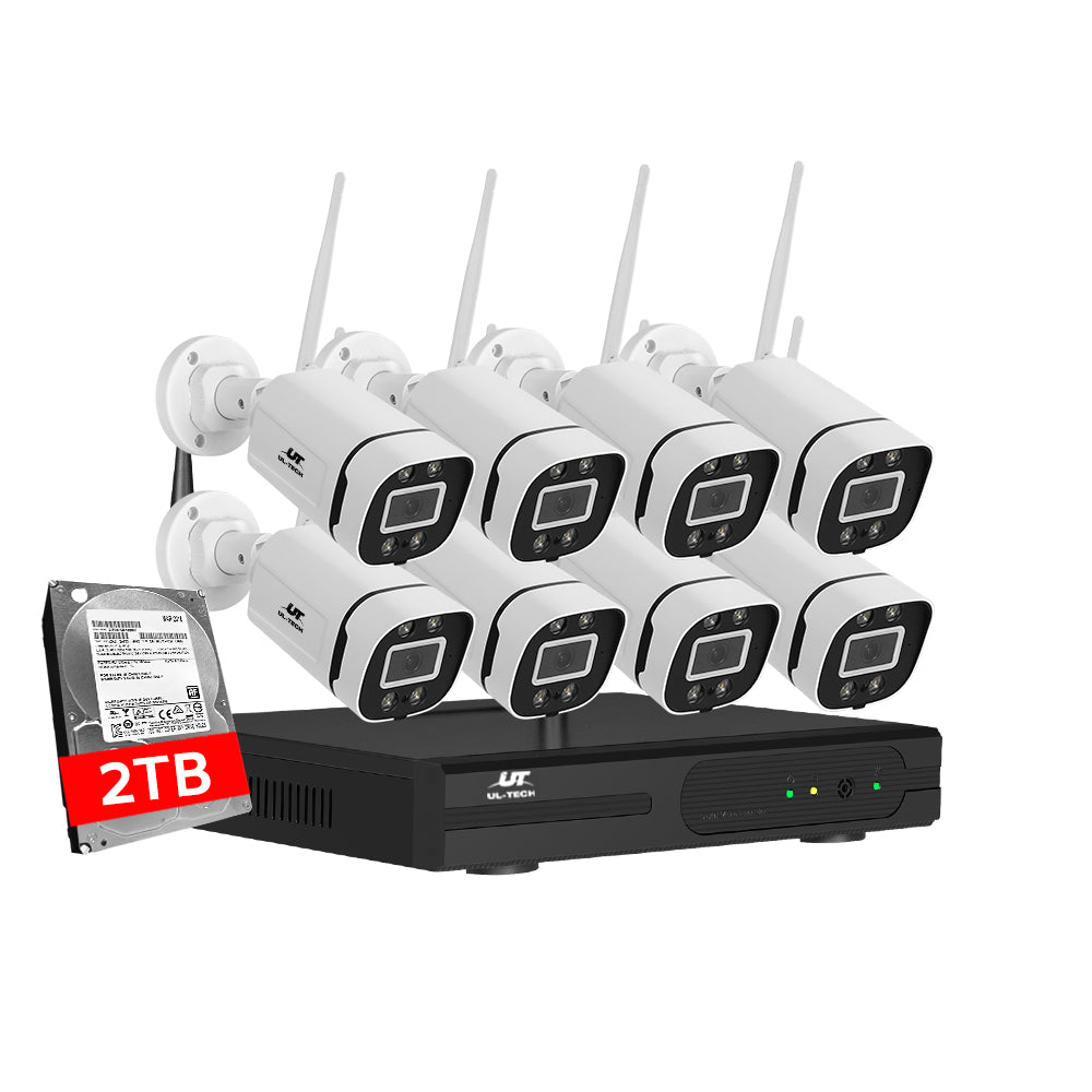 UL-tech 8CH NVR Wireless CCTV Security System 3MP 8 Cameras 2TB
