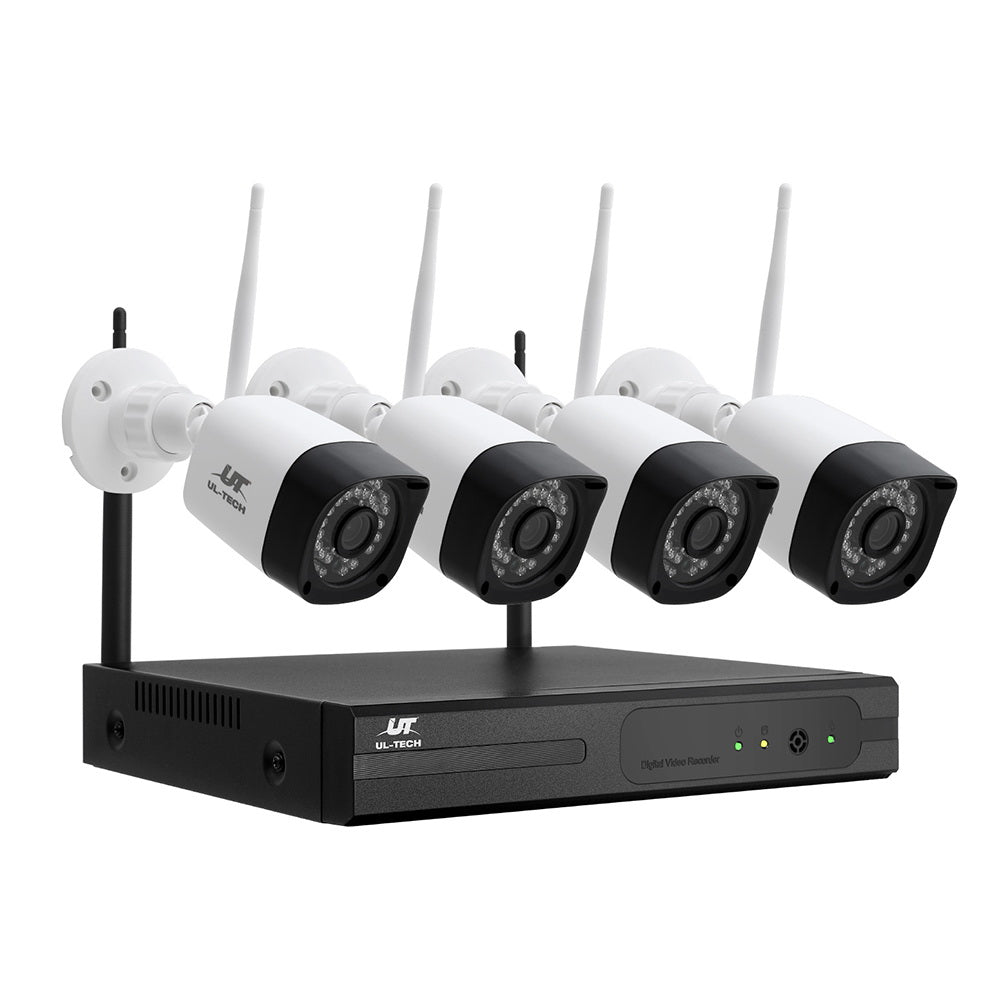 UL-tech 3MP Wireless CCTV 8CH System 4 Cameras Weatherproof