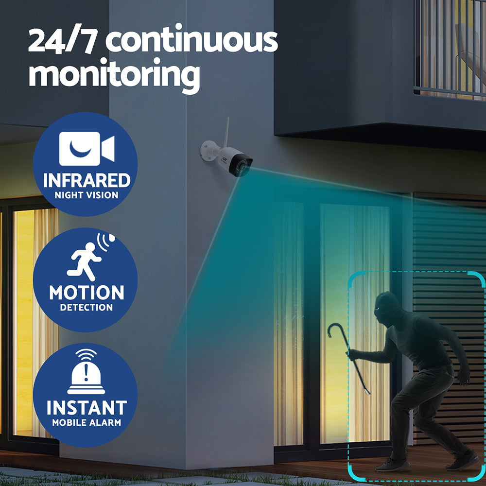 UL-tech 3MP Wireless CCTV 8CH System 4 Cameras Weatherproof
