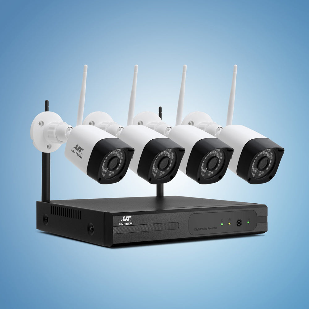 UL-tech 3MP Wireless CCTV 8CH System 4 Cameras Weatherproof