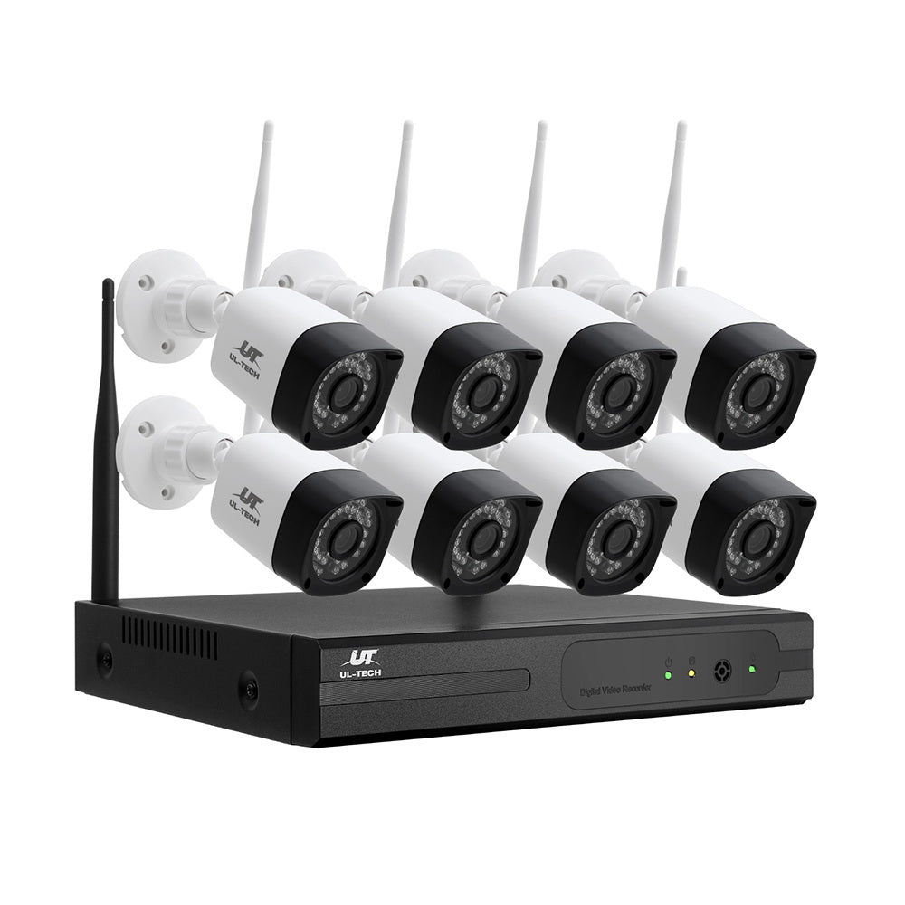 UL-tech 3MP Wireless CCTV 8CH 8 Camera System Weatherproof