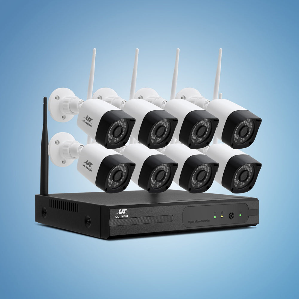 UL-tech 3MP Wireless CCTV 8CH 8 Camera System Weatherproof