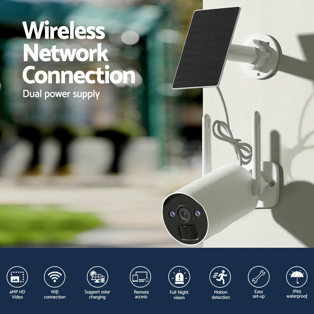 UL-tech 4MP Wireless Solar CCTV Security Cameras 8CH NVR White