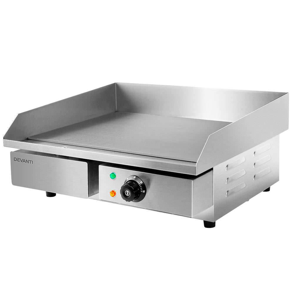 Devanti Electric Griddle BBQ Grill Plate 55cm 3000W