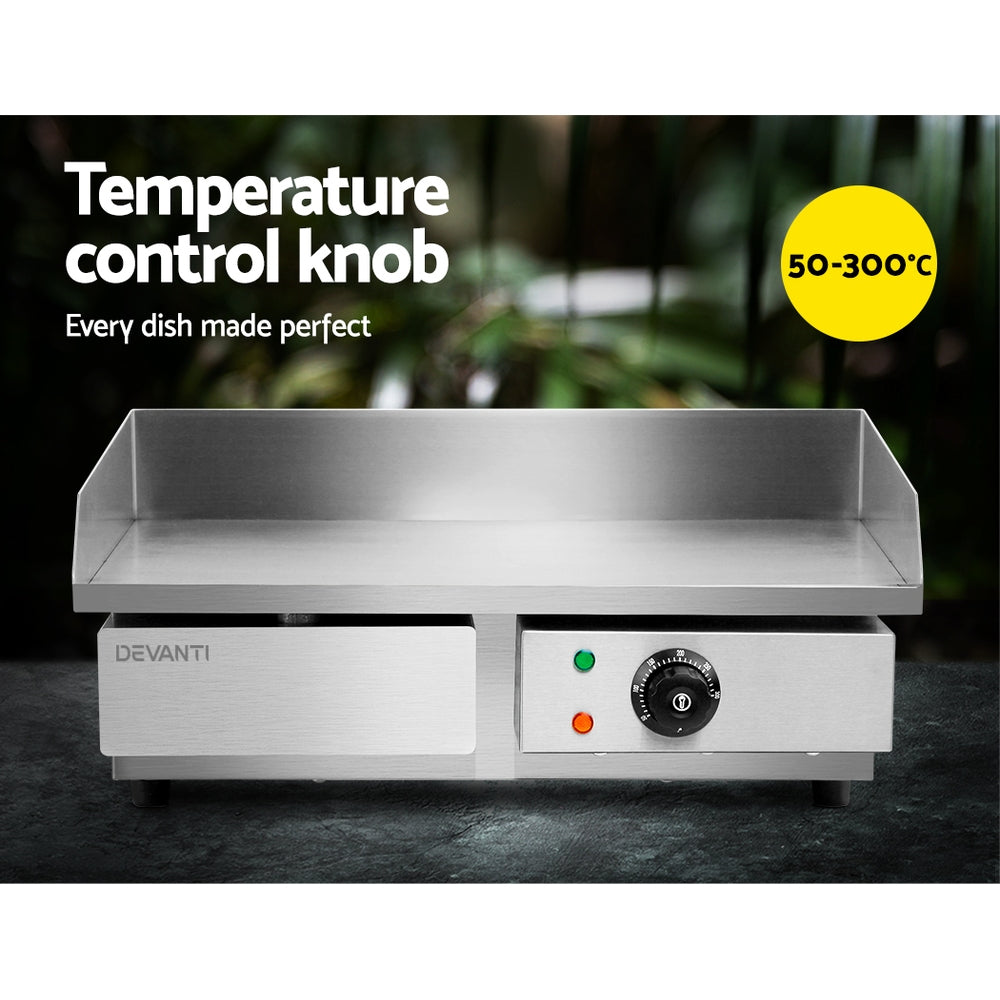 Devanti 55cm Commercial Electric Griddle BBQ Grill Plate 3000W