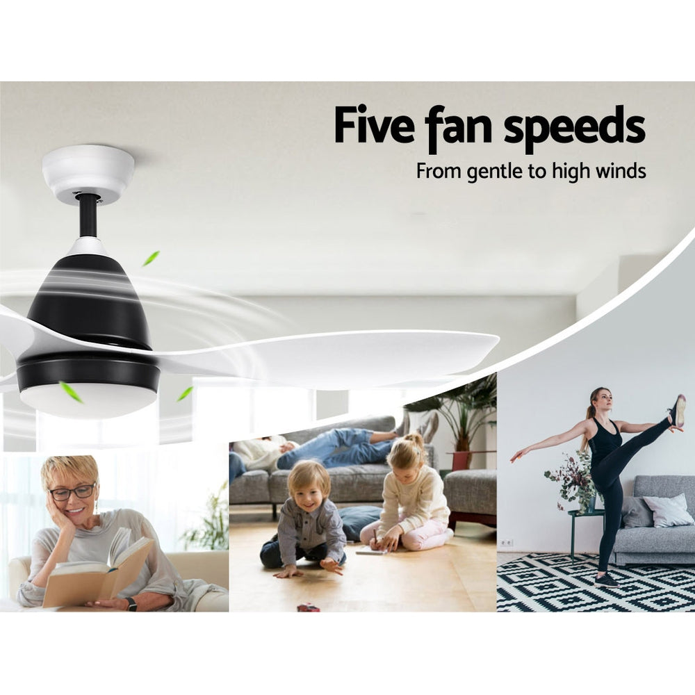 Devanti 48'' Ceiling Fan DC Motor LED Light Remote White