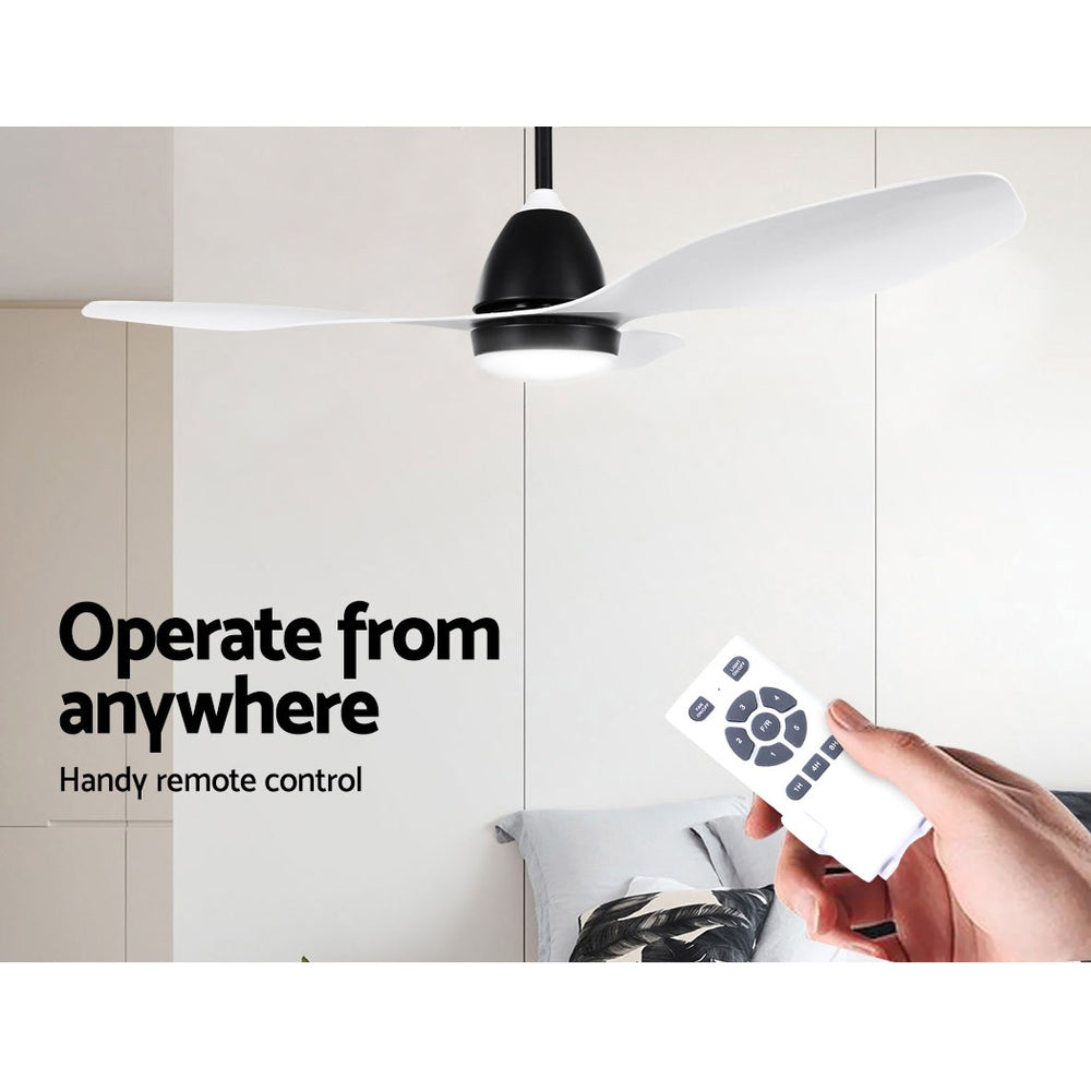 Devanti 48'' Ceiling Fan DC Motor LED Light Remote White