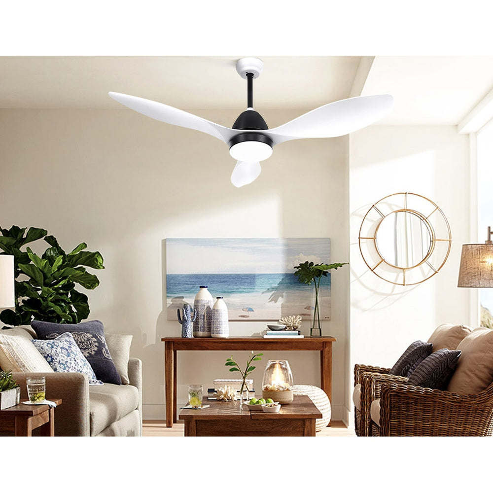 Devanti 48'' Ceiling Fan DC Motor LED Light Remote White