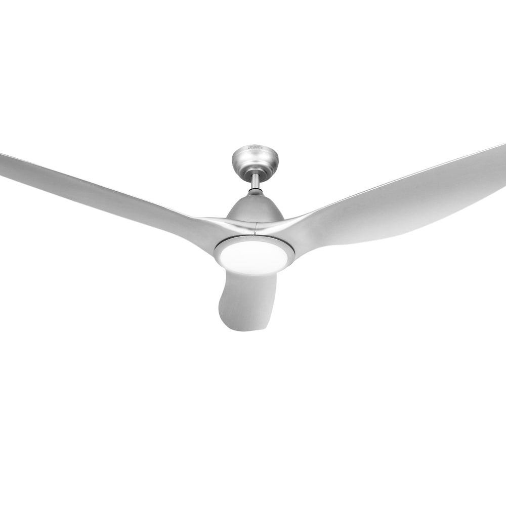 Devanti 64 Inch Ceiling Fan DC Motor LED Light Remote Silver