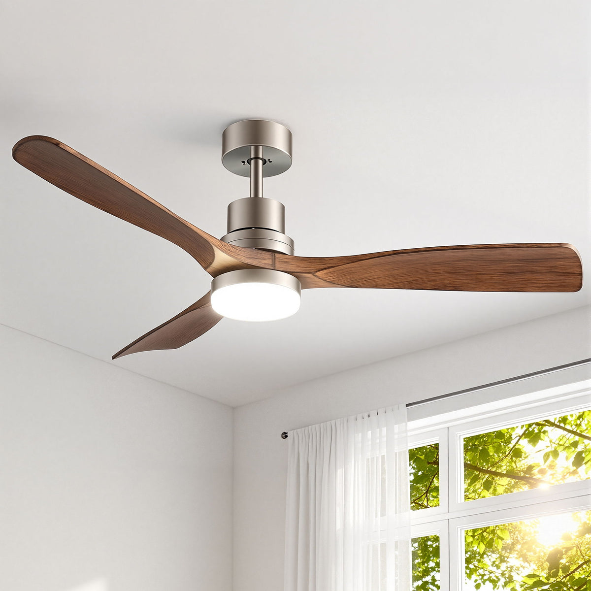 Devanti 52" Smart Ceiling Fan with Light and Remote Brown