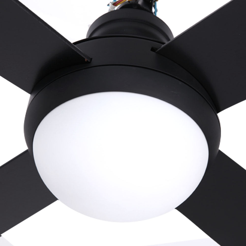 Devanti 52'' Ceiling Fan AC Motor LED Light Remote Black