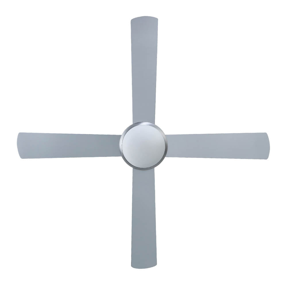 Devanti 52" Ceiling Fan AC Motor LED Light Remote Silver