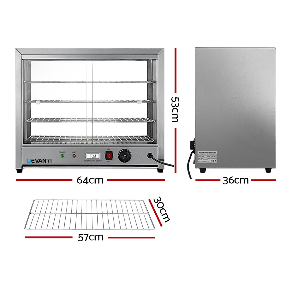 Devanti 64cm Commercial Food Warmer Display Cabinet Stainless Steel