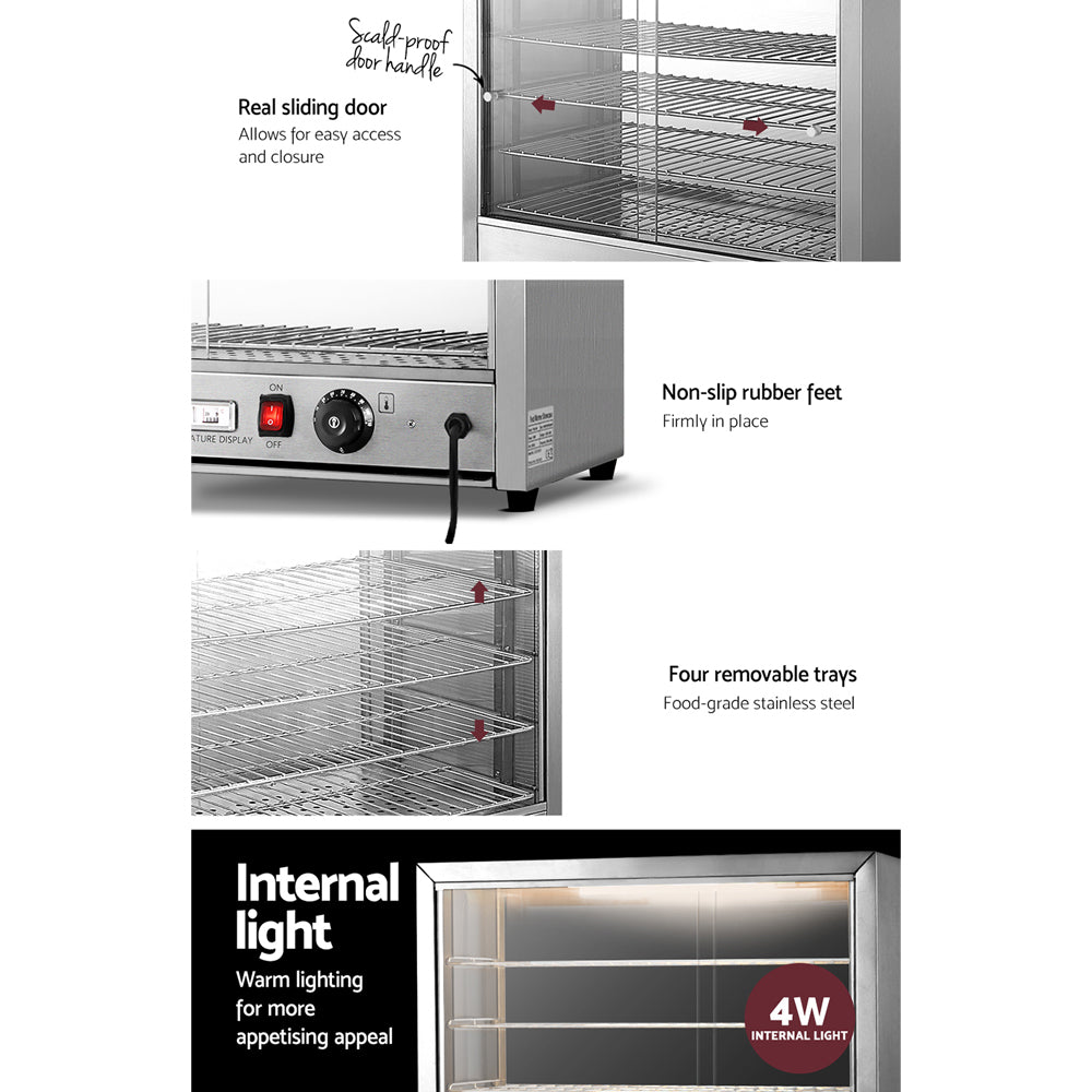Devanti 64cm Commercial Food Warmer Display Cabinet Stainless Steel