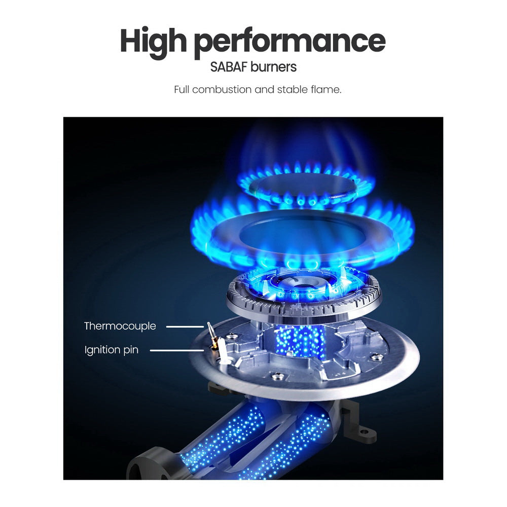 Comfee 60cm Gas Cooktop 4 Burners Stainless Steel NG LPG