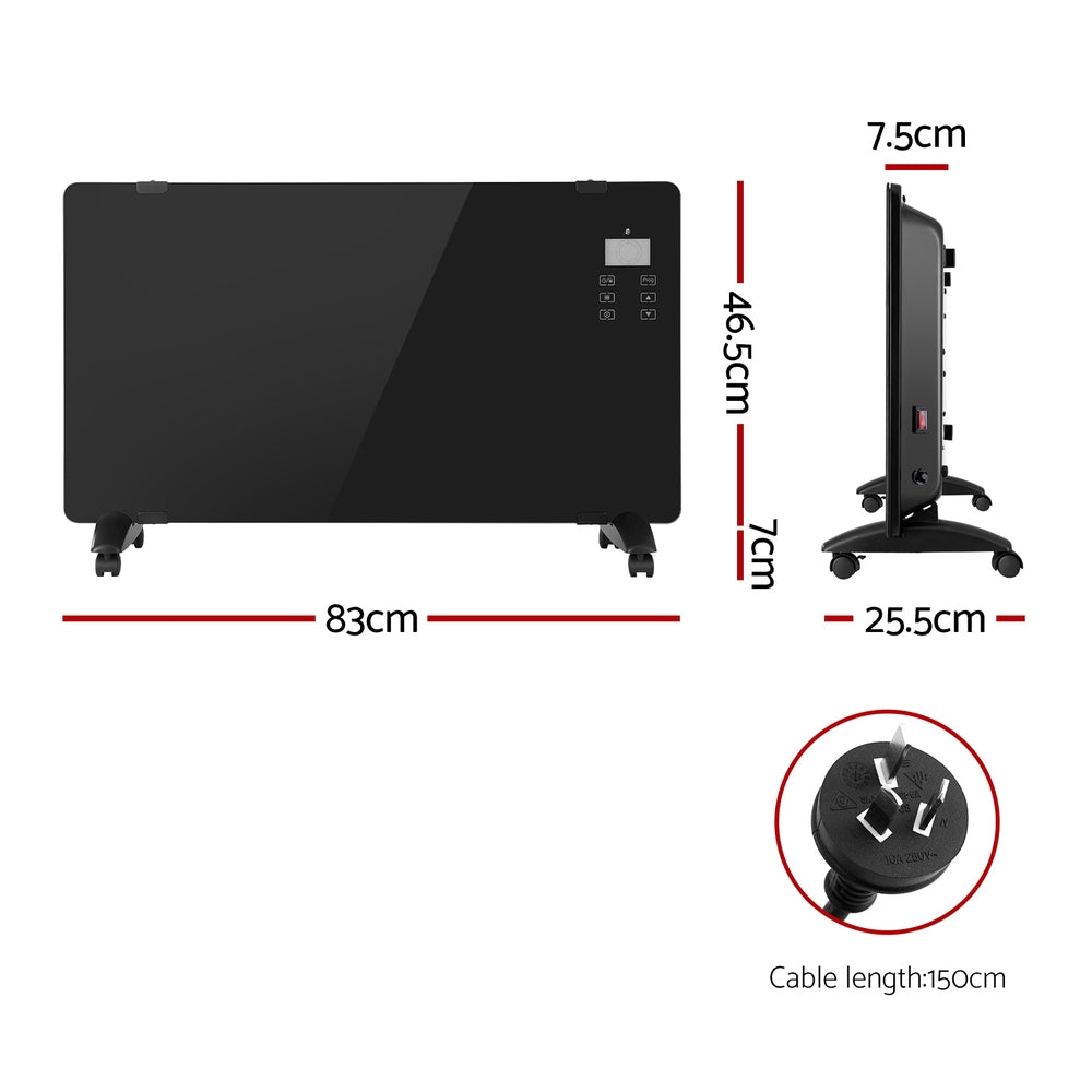 Devanti 2000W Convection Heater Black Indoor