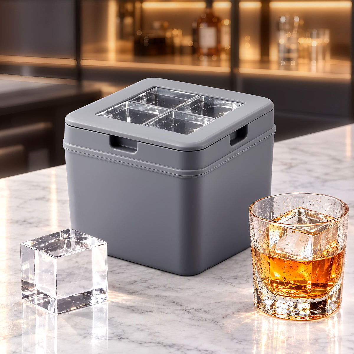 Artiss 5cm Clear Ice Mold Whiskey Large Square Ice Cube Tray