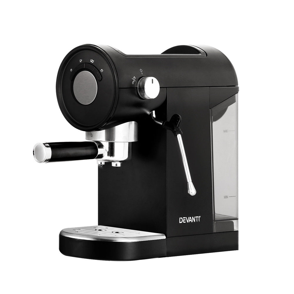 Devanti Espresso Coffee Machine 20 Bar Black