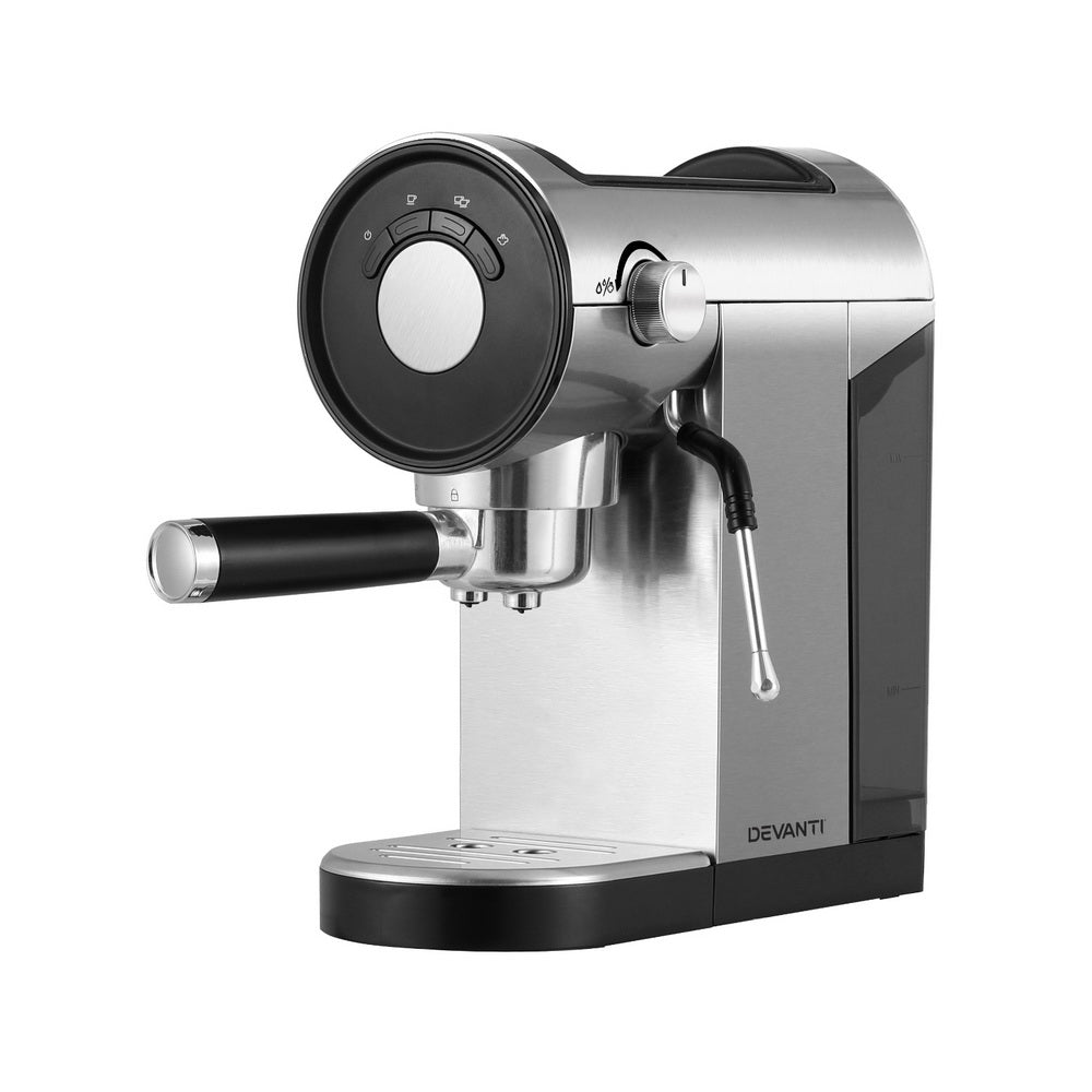 Devanti 20 Bar Espresso Machine Silver