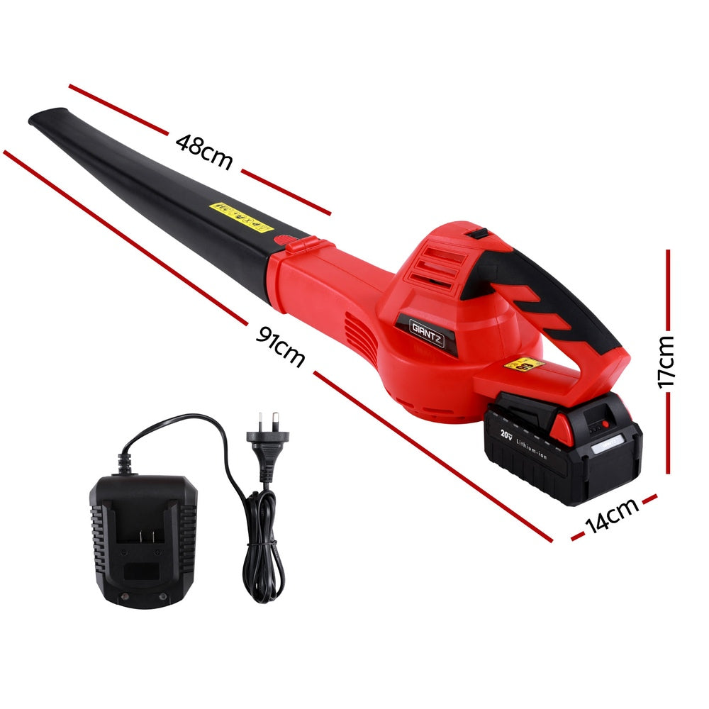 Giantz 20V Cordless Leaf Blower 12000RPM Black Red