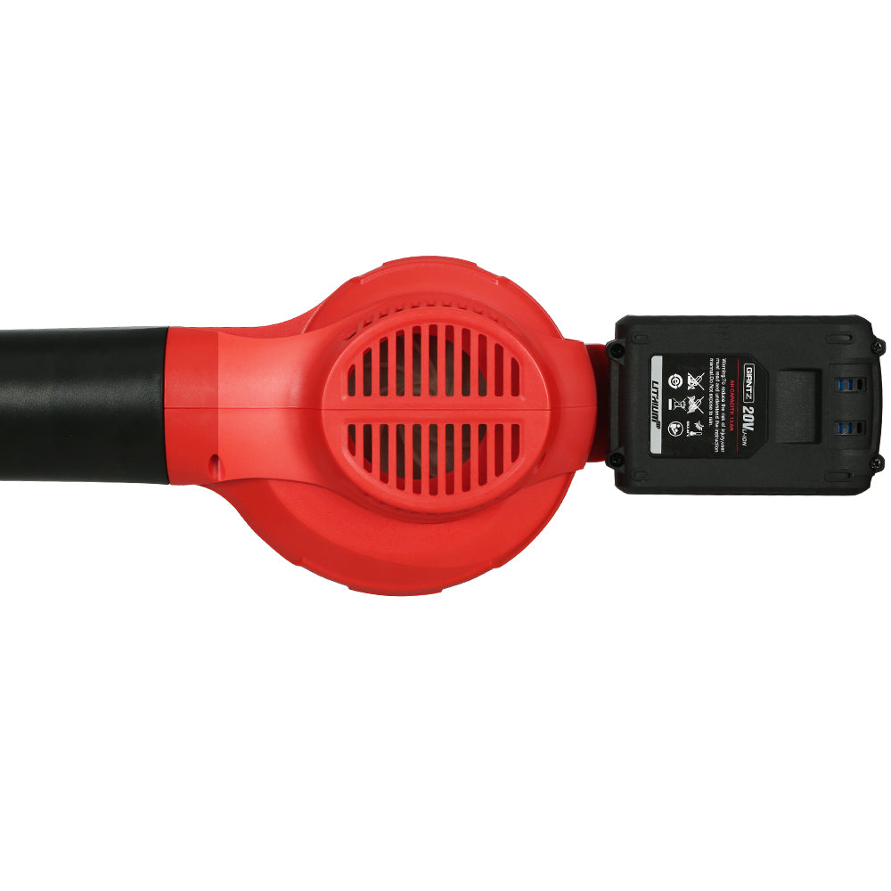 Giantz 20V Cordless Leaf Blower 2-Speed Lithium Battery Black/Red