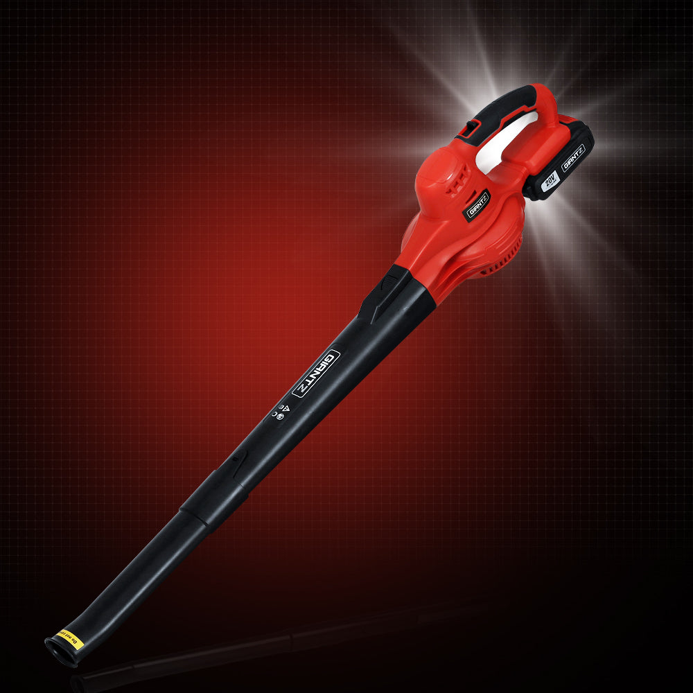 Giantz 20V Cordless Leaf Blower 2-Speed Lithium Battery Black/Red