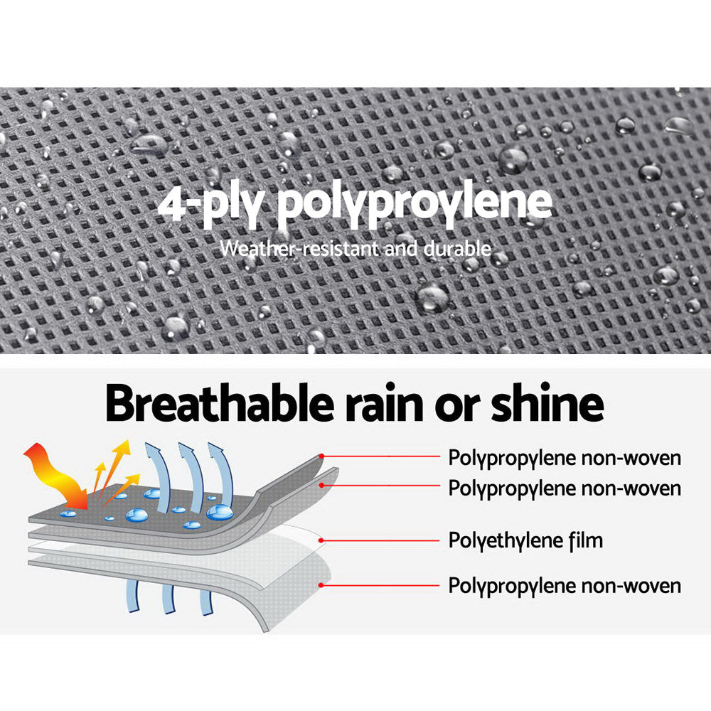 Weisshorn Caravan Cover 14-16ft UV Water Resistant 4-Layer Grey