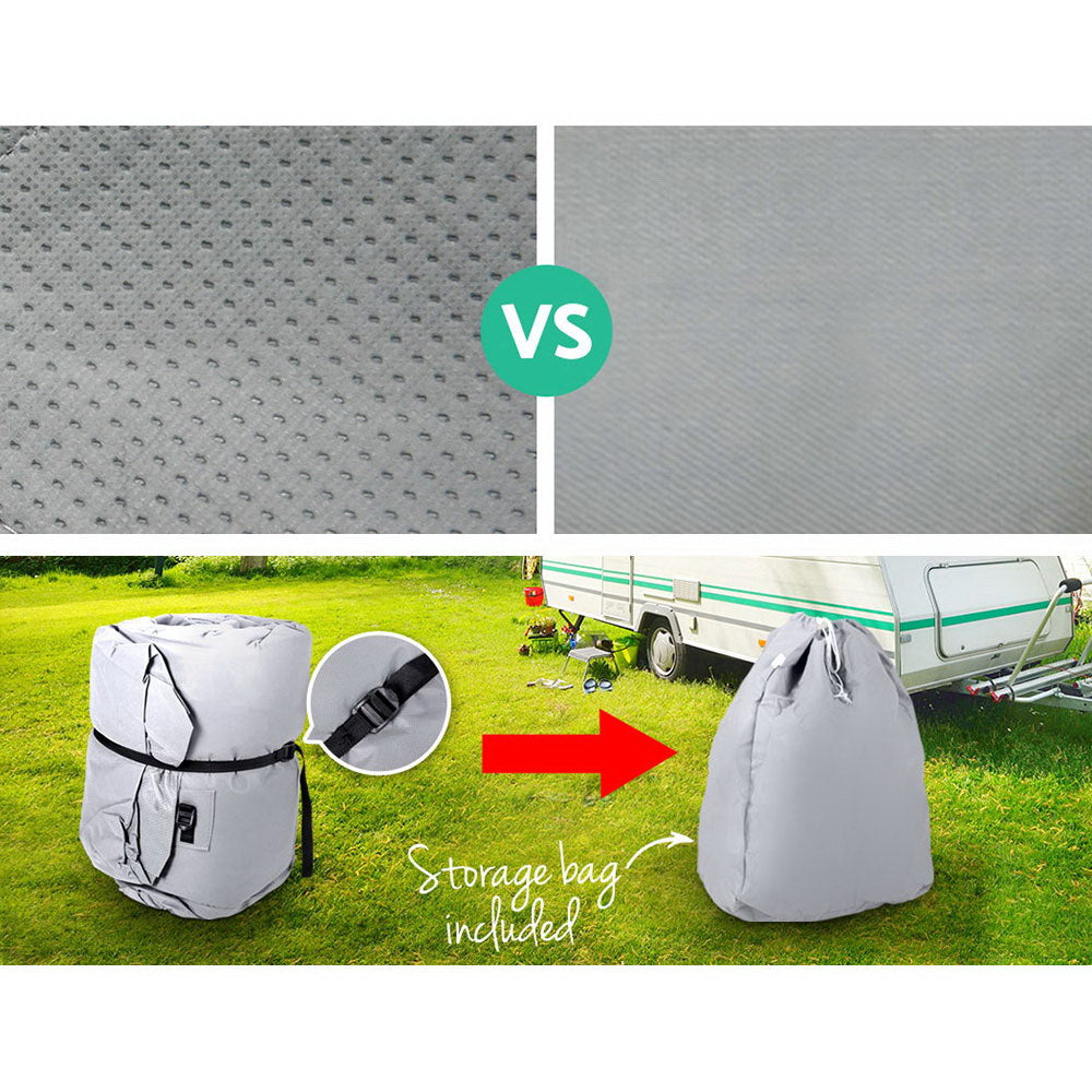 Weisshorn Caravan Cover 14-16ft UV Water Resistant 4-Layer Grey