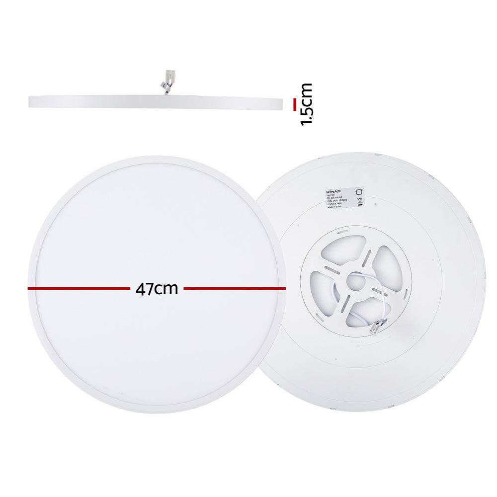 Leier 46W Round LED Ceiling Light Ultra-Thin Oyster Lamp Black