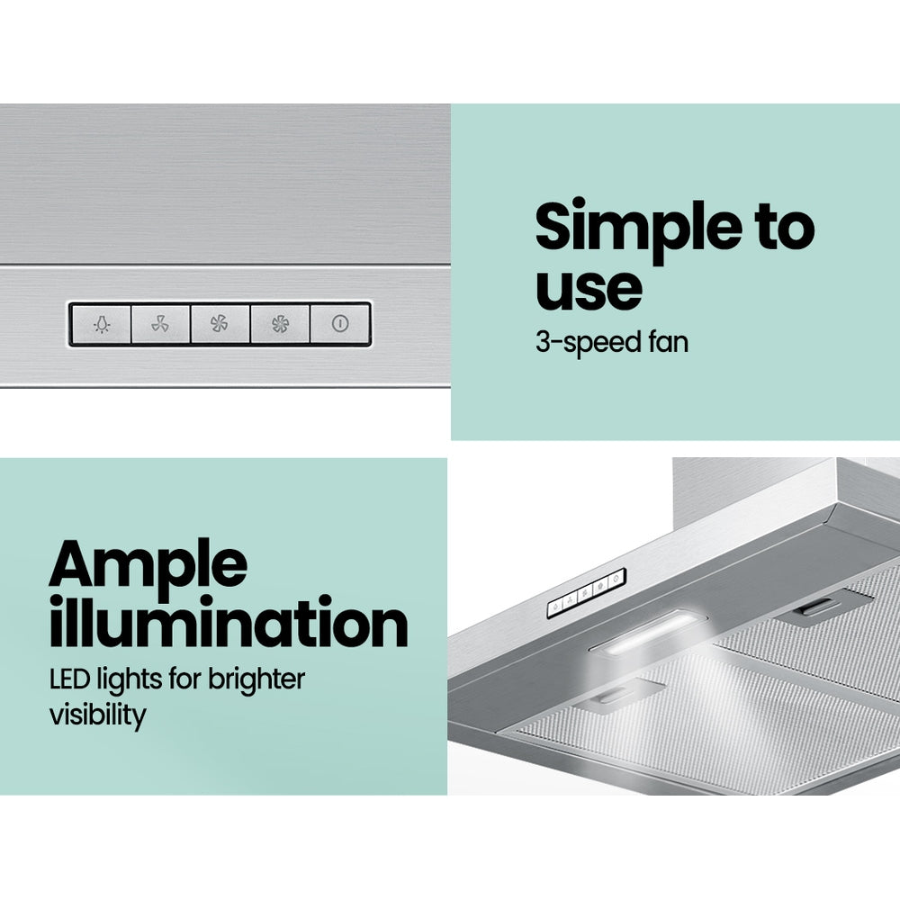 Comfee 600mm Rangehood LED Light Stainless Steel