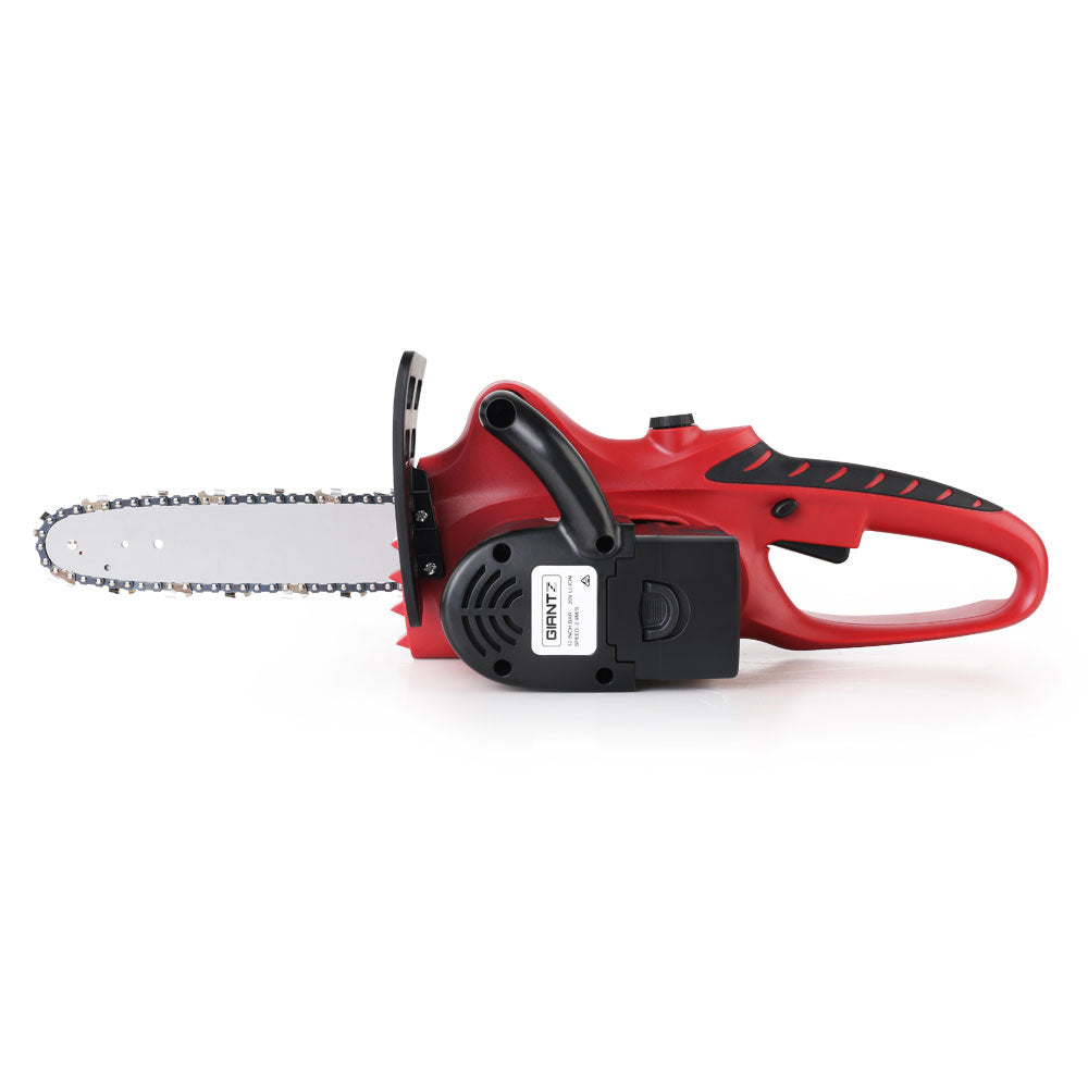 Giantz 10" 20V Cordless Chainsaw Rechargeable Black/Red