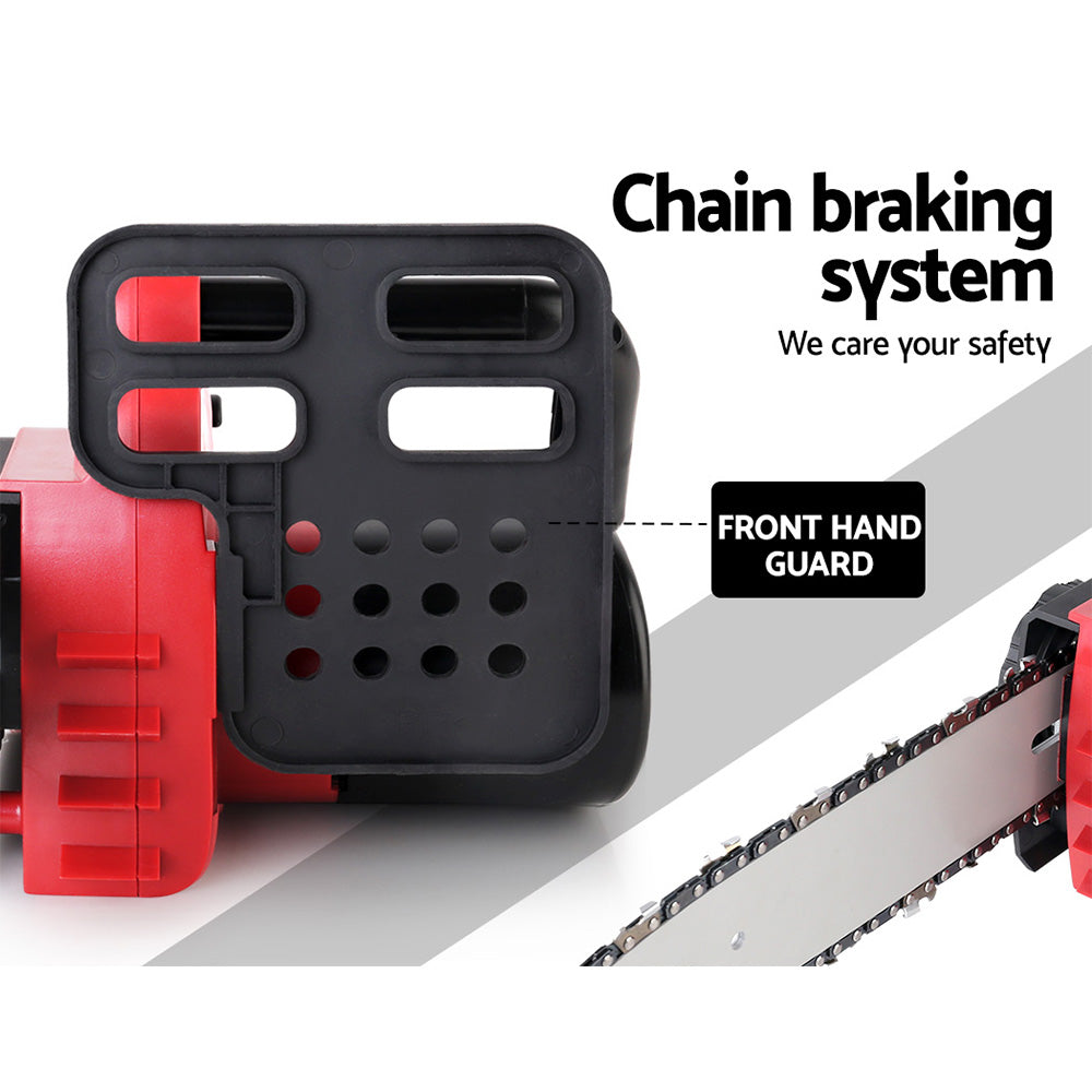 Giantz 10" 20V Cordless Chainsaw Rechargeable Black/Red