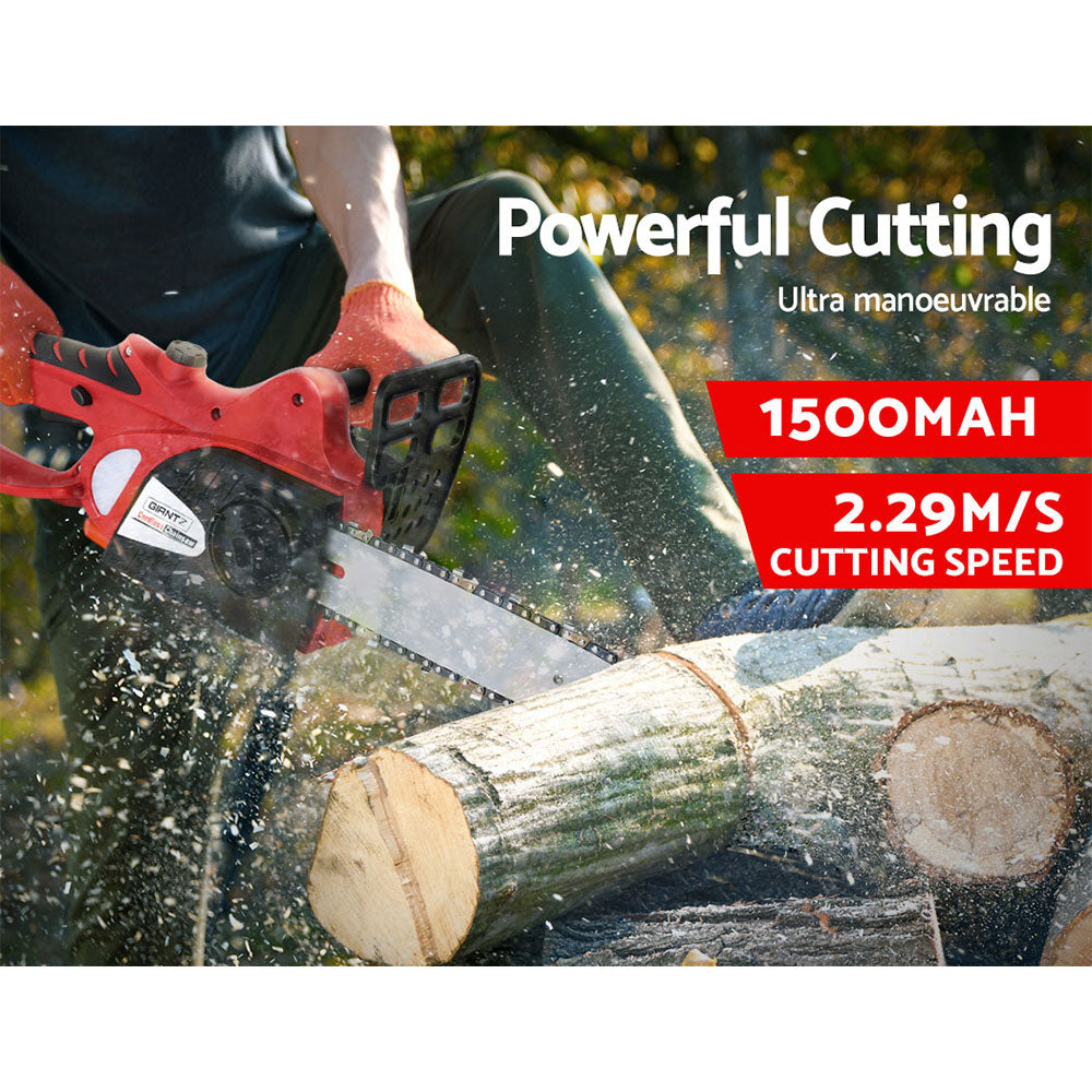 Giantz 10" 20V Cordless Chainsaw Rechargeable Black/Red