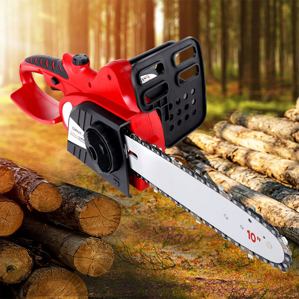 Giantz 10" 20V Cordless Chainsaw Rechargeable Black/Red