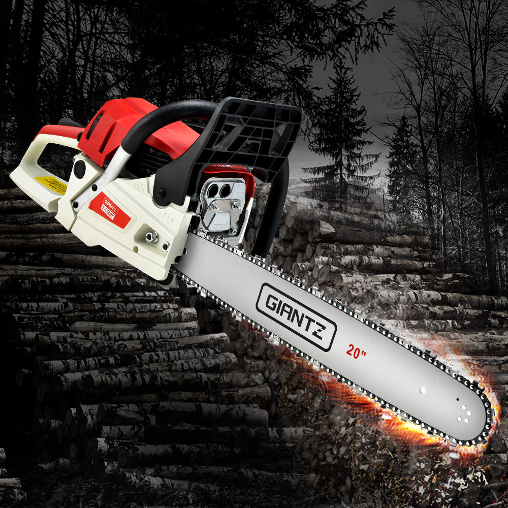 Giantz 62CC 20" Petrol Chainsaw E-Start Commercial Grade
