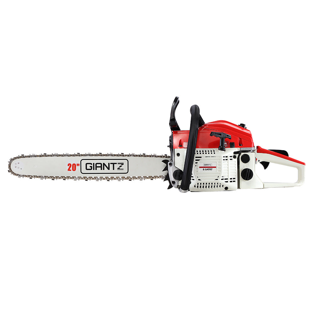 Giantz 52CC 20" Petrol Chainsaw E-Start White