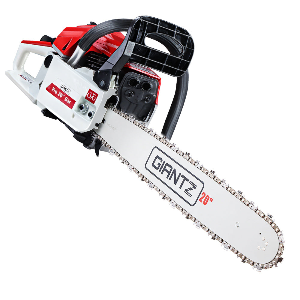 Giantz 52CC 20" Petrol Chainsaw E-Start White