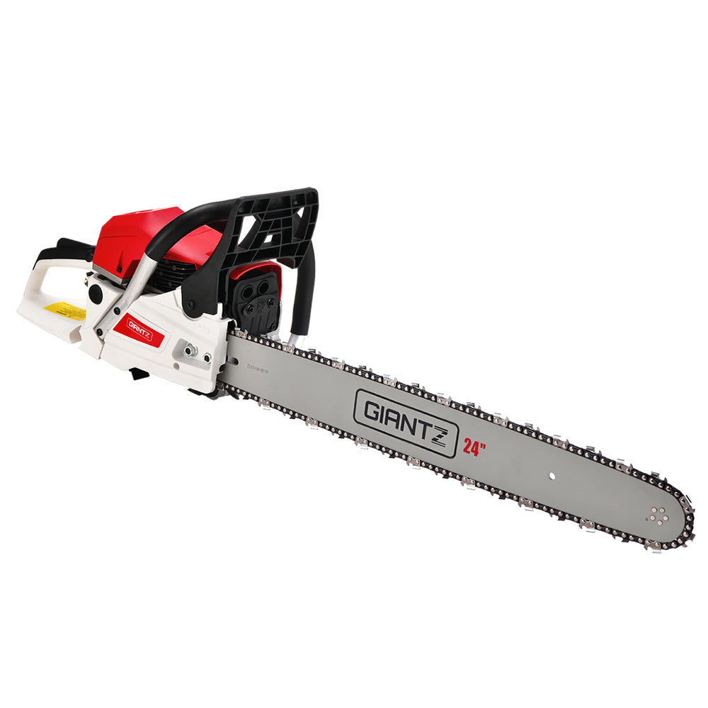 Giantz Pro 72CC 24" Petrol Chainsaw E-Start Commercial Pruning