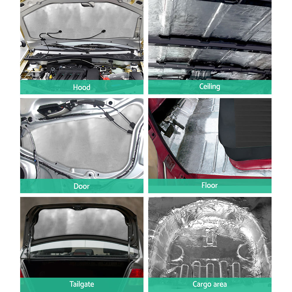 Weisshorn 36PCS Car Sound Deadener Butyl Noise Insulation Heat Proof Self-Adhesive 32x50cm