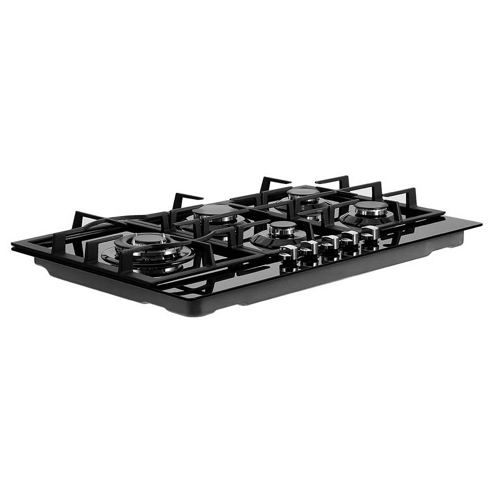 Devanti 90cm 5-Burner Gas Cooktop Black Tempered Glass