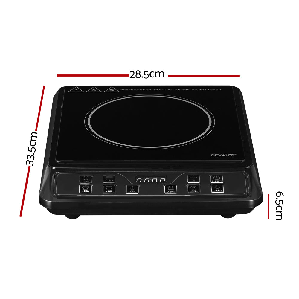 Devanti 30cm Portable Induction Cooktop Single Burner Black