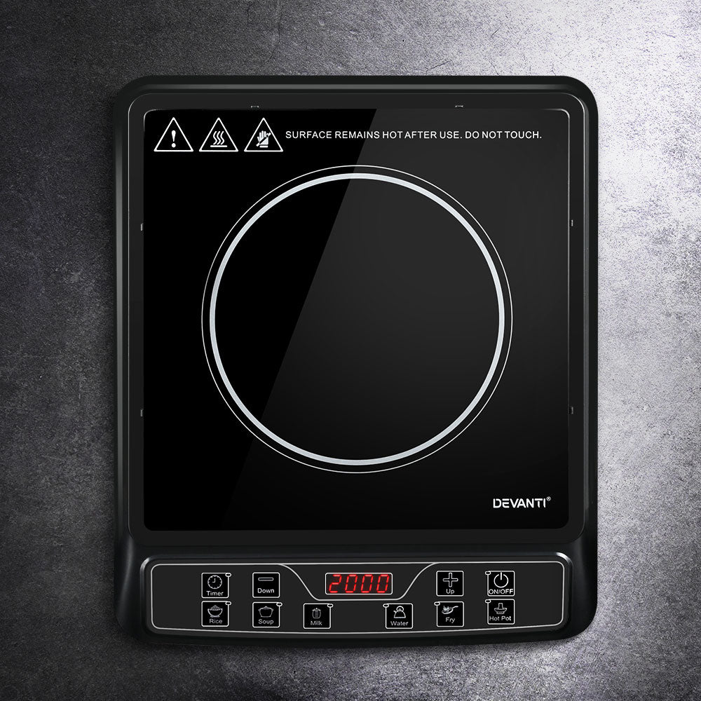 Devanti 30cm Portable Induction Cooktop Single Burner Black