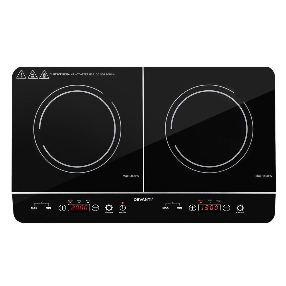 Devanti Portable 2 Zone Induction Cooktop 60cm 3500W