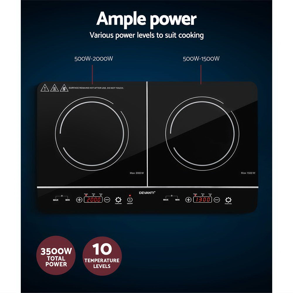 Devanti 60cm Portable Induction Cooktop Black