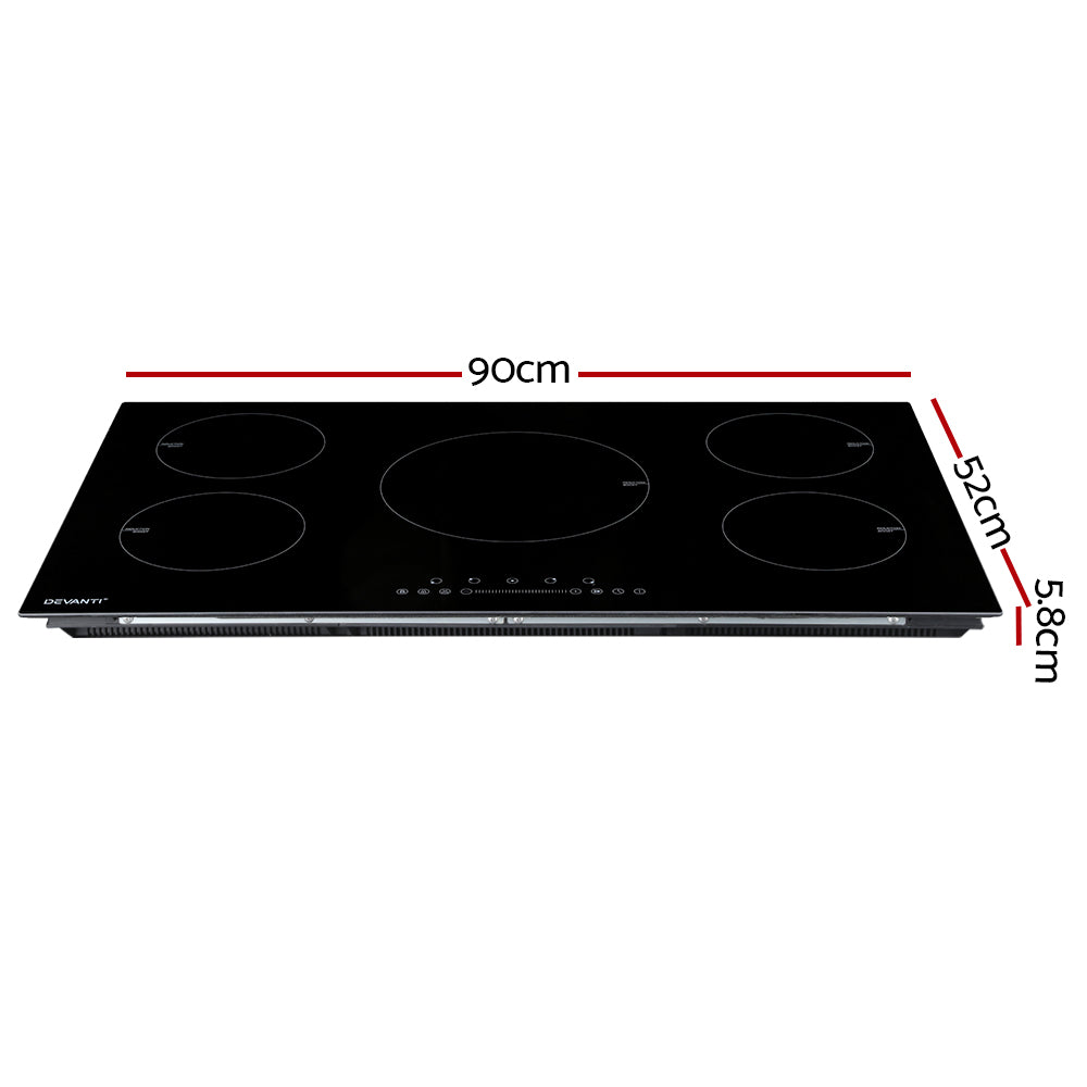 Devanti 90cm Induction Cooktop Electric Black