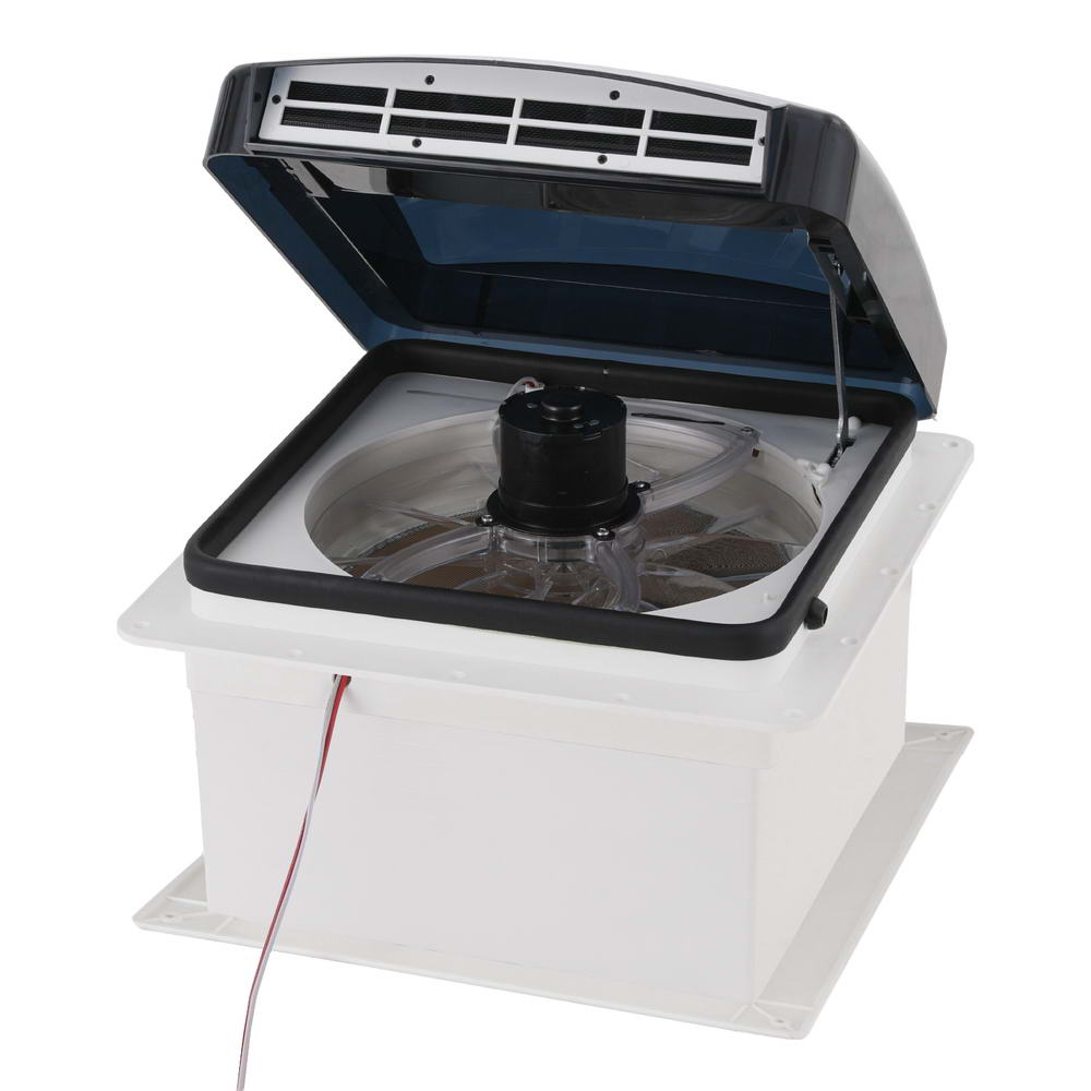 Weisshorn Caravan Roof Hatch 12V Shower Fan Reversible Airflow White/Black