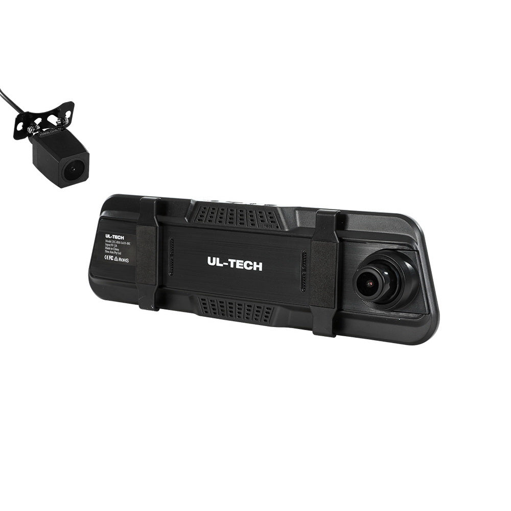 UL-tech 9.66" 1080P Dash Camera Front Rear View Car DVR Black
