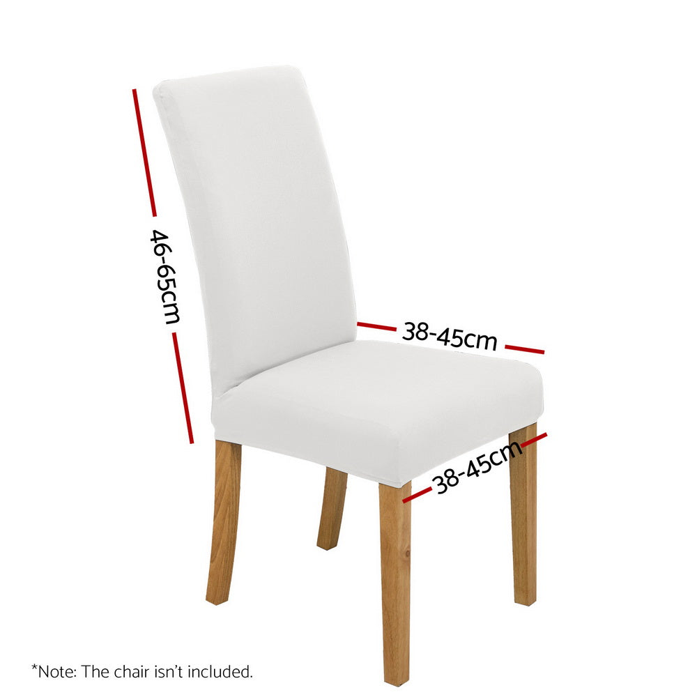 Artiss 4x Dining Chair Slipcovers Stretch Spandex White