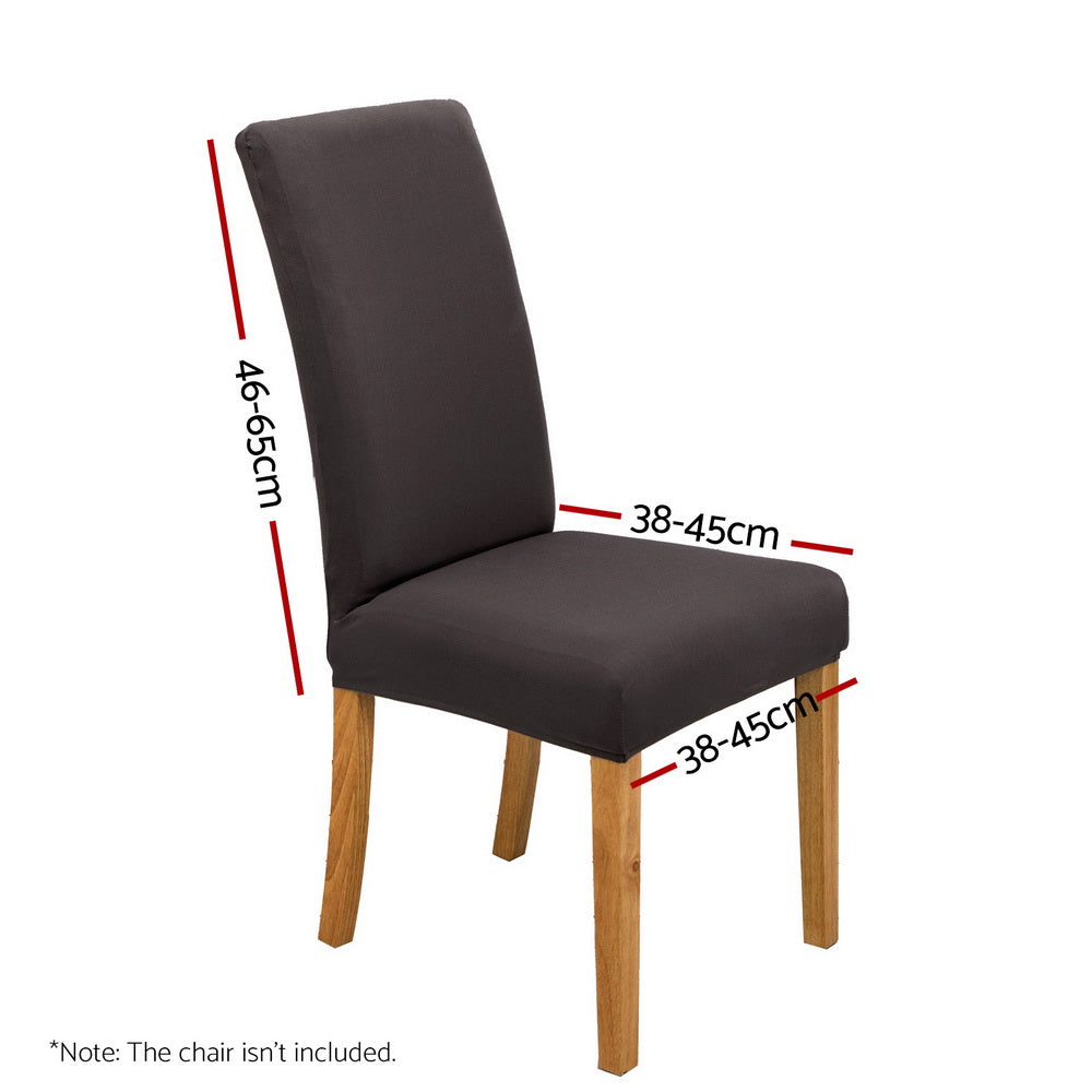 Artiss 6x Dining Chair Slipcovers Spandex Stretch Dark Grey
