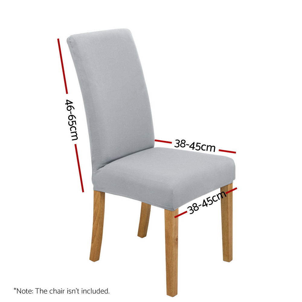 Artiss 6x Dining Chair Slipcovers Stretch Spandex Grey